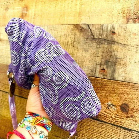 NWOT Rare Whiting & Davis Swirl Large Mesh Hobo Bag - Picture 6 of 11